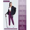 imageMAGCOMSEN Womens Hiking Pants Lightweight Quick Dry Water Resistant Joggers with Pockets Athletic Travel OutdoorPurple Red