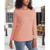 imageMAGCOMSEN Womens LongSleeve CrewNeck Cotton TShirt ClassicFit Shirt Soft Breathable Casual Tee Basic TopsApricot