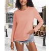 imageMAGCOMSEN Womens LongSleeve CrewNeck Cotton TShirt ClassicFit Shirt Soft Breathable Casual Tee Basic TopsApricot