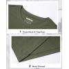 imageMAGCOMSEN Womens LongSleeve CrewNeck Cotton TShirt ClassicFit Shirt Soft Breathable Casual Tee Basic TopsArmy Green