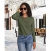 imageMAGCOMSEN Womens LongSleeve CrewNeck Cotton TShirt ClassicFit Shirt Soft Breathable Casual Tee Basic TopsArmy Green