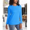 imageMAGCOMSEN Womens LongSleeve CrewNeck Cotton TShirt ClassicFit Shirt Soft Breathable Casual Tee Basic TopsAzure Blue