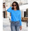 imageMAGCOMSEN Womens LongSleeve CrewNeck Cotton TShirt ClassicFit Shirt Soft Breathable Casual Tee Basic TopsAzure Blue