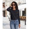 imageMAGCOMSEN Womens LongSleeve CrewNeck Cotton TShirt ClassicFit Shirt Soft Breathable Casual Tee Basic TopsBlack
