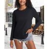 imageMAGCOMSEN Womens LongSleeve CrewNeck Cotton TShirt ClassicFit Shirt Soft Breathable Casual Tee Basic TopsBlack