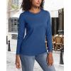 imageMAGCOMSEN Womens LongSleeve CrewNeck Cotton TShirt ClassicFit Shirt Soft Breathable Casual Tee Basic TopsDark Bluegray