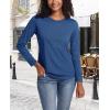 imageMAGCOMSEN Womens LongSleeve CrewNeck Cotton TShirt ClassicFit Shirt Soft Breathable Casual Tee Basic TopsDark Bluegray