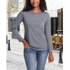 imageMAGCOMSEN Womens LongSleeve CrewNeck Cotton TShirt ClassicFit Shirt Soft Breathable Casual Tee Basic TopsDark Gray