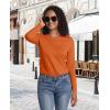 imageMAGCOMSEN Womens LongSleeve CrewNeck Cotton TShirt ClassicFit Shirt Soft Breathable Casual Tee Basic TopsDeep Orange