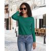 imageMAGCOMSEN Womens LongSleeve CrewNeck Cotton TShirt ClassicFit Shirt Soft Breathable Casual Tee Basic TopsEmerald Green