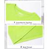 imageMAGCOMSEN Womens LongSleeve CrewNeck Cotton TShirt ClassicFit Shirt Soft Breathable Casual Tee Basic TopsFluorescent Green