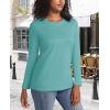 imageMAGCOMSEN Womens LongSleeve CrewNeck Cotton TShirt ClassicFit Shirt Soft Breathable Casual Tee Basic TopsGray Green