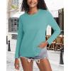 imageMAGCOMSEN Womens LongSleeve CrewNeck Cotton TShirt ClassicFit Shirt Soft Breathable Casual Tee Basic TopsGray Green