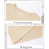 imageMAGCOMSEN Womens LongSleeve CrewNeck Cotton TShirt ClassicFit Shirt Soft Breathable Casual Tee Basic TopsLight Apricot