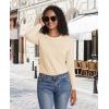 imageMAGCOMSEN Womens LongSleeve CrewNeck Cotton TShirt ClassicFit Shirt Soft Breathable Casual Tee Basic TopsLight Apricot
