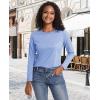 imageMAGCOMSEN Womens LongSleeve CrewNeck Cotton TShirt ClassicFit Shirt Soft Breathable Casual Tee Basic TopsLight Bluegray