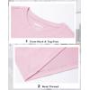 imageMAGCOMSEN Womens LongSleeve CrewNeck Cotton TShirt ClassicFit Shirt Soft Breathable Casual Tee Basic TopsLight Pink