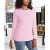 imageMAGCOMSEN Womens LongSleeve CrewNeck Cotton TShirt ClassicFit Shirt Soft Breathable Casual Tee Basic TopsLight Pink