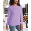 imageMAGCOMSEN Womens LongSleeve CrewNeck Cotton TShirt ClassicFit Shirt Soft Breathable Casual Tee Basic TopsLight Purple