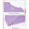 imageMAGCOMSEN Womens LongSleeve CrewNeck Cotton TShirt ClassicFit Shirt Soft Breathable Casual Tee Basic TopsLight Purple