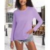 imageMAGCOMSEN Womens LongSleeve CrewNeck Cotton TShirt ClassicFit Shirt Soft Breathable Casual Tee Basic TopsLight Purple