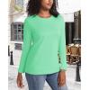 imageMAGCOMSEN Womens LongSleeve CrewNeck Cotton TShirt ClassicFit Shirt Soft Breathable Casual Tee Basic TopsMint Green