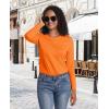 imageMAGCOMSEN Womens LongSleeve CrewNeck Cotton TShirt ClassicFit Shirt Soft Breathable Casual Tee Basic TopsOrange