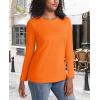 imageMAGCOMSEN Womens LongSleeve CrewNeck Cotton TShirt ClassicFit Shirt Soft Breathable Casual Tee Basic TopsOrange