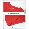 imageMAGCOMSEN Womens LongSleeve CrewNeck Cotton TShirt ClassicFit Shirt Soft Breathable Casual Tee Basic TopsTomato Red