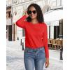imageMAGCOMSEN Womens LongSleeve CrewNeck Cotton TShirt ClassicFit Shirt Soft Breathable Casual Tee Basic TopsTomato Red