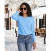 imageMAGCOMSEN Womens LongSleeve CrewNeck Cotton TShirt ClassicFit Shirt Soft Breathable Casual Tee Basic TopsWaterfall Blue