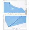 imageMAGCOMSEN Womens LongSleeve CrewNeck Cotton TShirt ClassicFit Shirt Soft Breathable Casual Tee Basic TopsWaterfall Blue