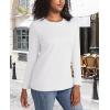 imageMAGCOMSEN Womens LongSleeve CrewNeck Cotton TShirt ClassicFit Shirt Soft Breathable Casual Tee Basic TopsWhite