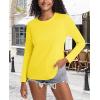 imageMAGCOMSEN Womens LongSleeve CrewNeck Cotton TShirt ClassicFit Shirt Soft Breathable Casual Tee Basic TopsYellow