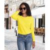 imageMAGCOMSEN Womens LongSleeve CrewNeck Cotton TShirt ClassicFit Shirt Soft Breathable Casual Tee Basic TopsYellow