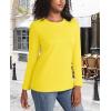 imageMAGCOMSEN Womens LongSleeve CrewNeck Cotton TShirt ClassicFit Shirt Soft Breathable Casual Tee Basic TopsYellow