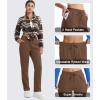 imageMAGCOMSEN Womens Sherpa Lined Sweatpants Winter Warm Fleece Pants Water Resistant Thermal Pants for Lounge Outdoor SnowBrown