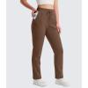imageMAGCOMSEN Womens Sherpa Lined Sweatpants Winter Warm Fleece Pants Water Resistant Thermal Pants for Lounge Outdoor SnowBrown