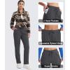 imageMAGCOMSEN Womens Sherpa Lined Sweatpants Winter Warm Fleece Pants Water Resistant Thermal Pants for Lounge Outdoor SnowDark Grey