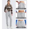 imageMAGCOMSEN Womens Sherpa Lined Sweatpants Winter Warm Fleece Pants Water Resistant Thermal Pants for Lounge Outdoor SnowLight Grey