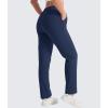 imageMAGCOMSEN Womens Sherpa Lined Sweatpants Winter Warm Fleece Pants Water Resistant Thermal Pants for Lounge Outdoor SnowNavy