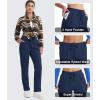 imageMAGCOMSEN Womens Sherpa Lined Sweatpants Winter Warm Fleece Pants Water Resistant Thermal Pants for Lounge Outdoor SnowNavy