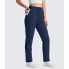 imageMAGCOMSEN Womens Sherpa Lined Sweatpants Winter Warm Fleece Pants Water Resistant Thermal Pants for Lounge Outdoor SnowNavy