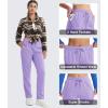 imageMAGCOMSEN Womens Sherpa Lined Sweatpants Winter Warm Fleece Pants Water Resistant Thermal Pants for Lounge Outdoor SnowTaro Purple