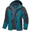 imageMAGCOMSEN Mens Hooded Windproof Water Resistant Rain Jacket Windbreaker 5 Pockets for HikingFishingTravelLake Blue