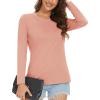 imageMAGCOMSEN Womens LongSleeve CrewNeck Cotton TShirt ClassicFit Shirt Soft Breathable Casual Tee Basic TopsApricot