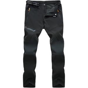 imageMAGCOMSEN Mens Hiking Pants QuickDry Water Resistant Reinforced Knee 4 Zip Pockets Outdoor Work PantsBlack