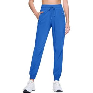 imageMAGCOMSEN Womens Hiking Pants Lightweight Quick Dry Water Resistant Joggers with Pockets Athletic Travel OutdoorBlue