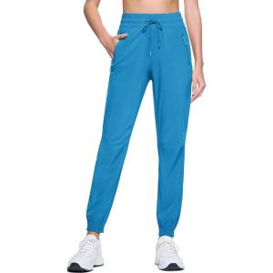 imageMAGCOMSEN Womens Hiking Pants Lightweight Quick Dry Water Resistant Joggers with Pockets Athletic Travel OutdoorLake Blue