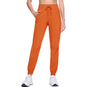 imageMAGCOMSEN Womens Hiking Pants Lightweight Quick Dry Water Resistant Joggers with Pockets Athletic Travel OutdoorOrange